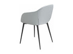 Homzora velvet and eco-leather chair with black steel legs - Set of 2 - Homzora Color 55
