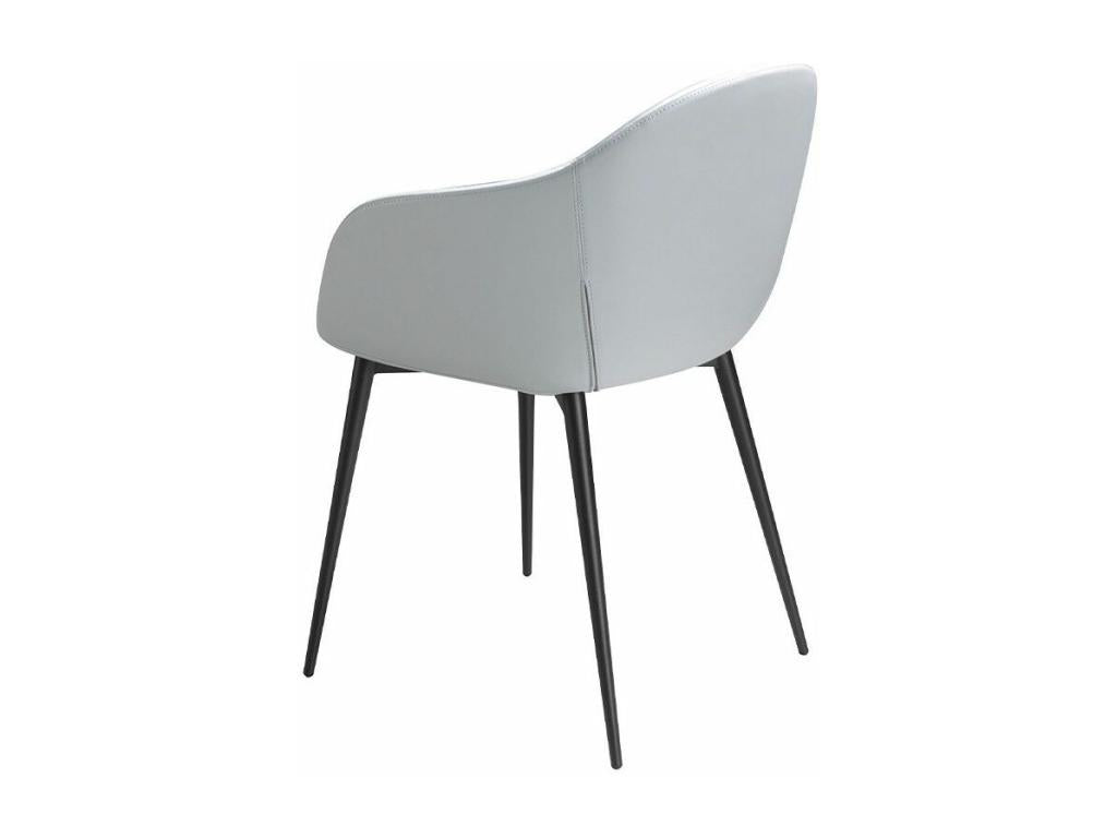 Homzora velvet and eco-leather chair with black steel legs - Set of 2 - Homzora Color 55