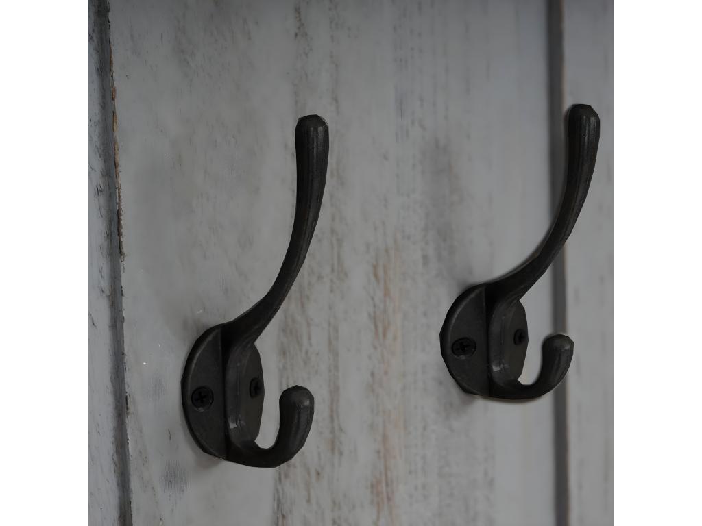 Homzora Vintage Grey Wall-Mounted Coat Rack, H33, Set of 2