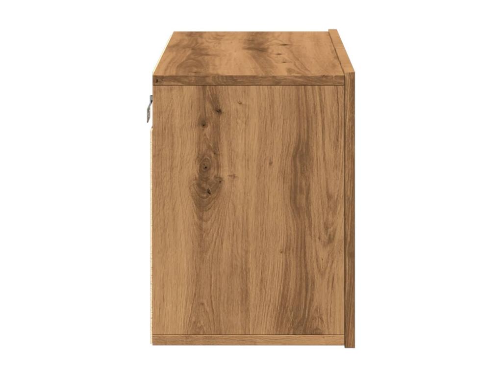 Handcrafted oak wall-mounted TV unit, 60x30x41 cm