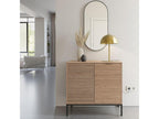 Homzora - 2-Door Storage Unit with Wood Look, Slatted Metal Feet