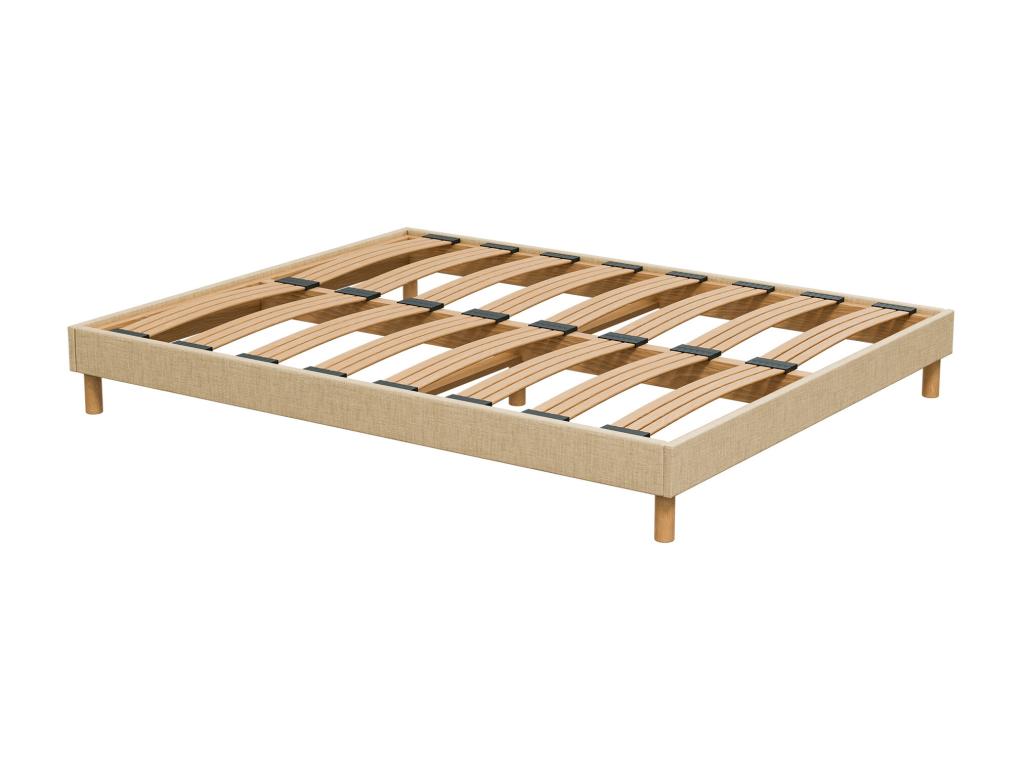 Homzora 90x200 cm Bed Base - High-Quality Solid Spruce Wood Structure - Beige - Quiet, Comfortable, and Durable - Homzora