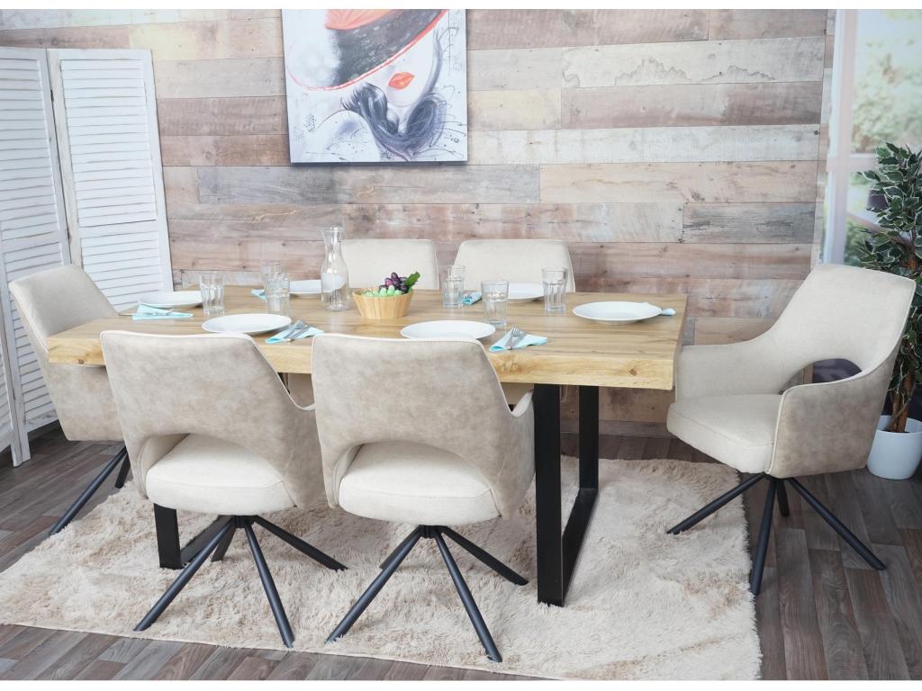 Homzora-K30 dining chair, set of 6, cream