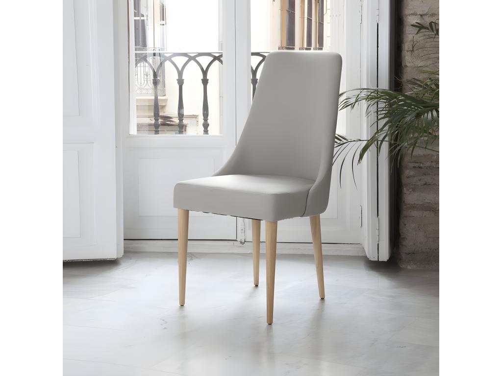 Grey upholstered wooden chair 52x96