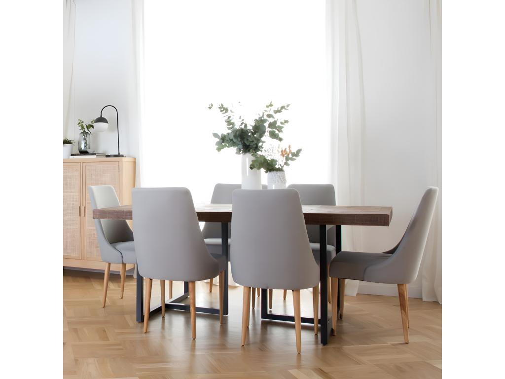 Grey upholstered wooden chair 52x96