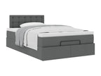 Ottoman bed frame with dark grey mattress 120x190 cm fabric