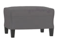 Grey Footrest 60x50x41 cm Faux Leather