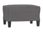 Grey Footrest 60x50x41 cm Faux Leather