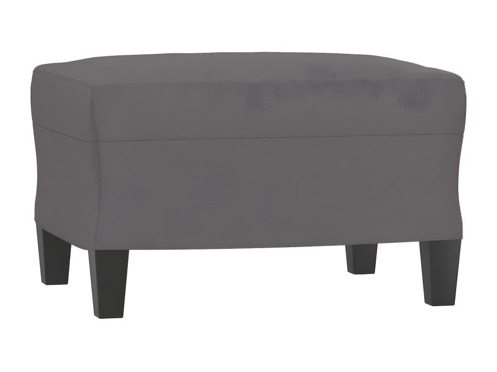 Grey Footrest 60x50x41 cm Faux Leather