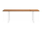 Dining table with natural edge, 220x80x74 cm, solid oak wood