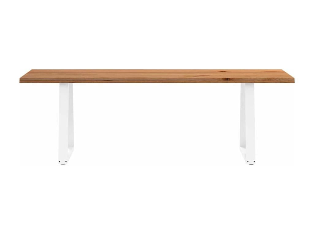 Dining table with natural edge, 220x80x74 cm, solid oak wood