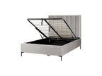 Homzora Velvet Ottoman Bed 140x200 cm Light Grey