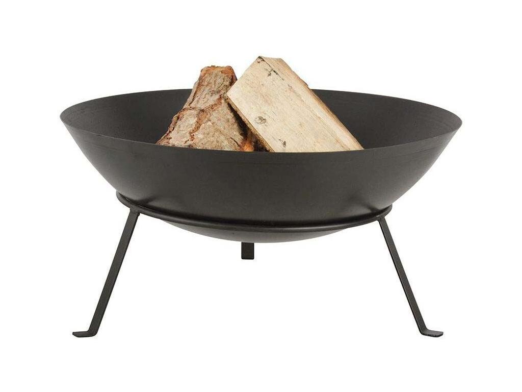 Round metal fire pit on stand, 49.5 x 24.5 cm