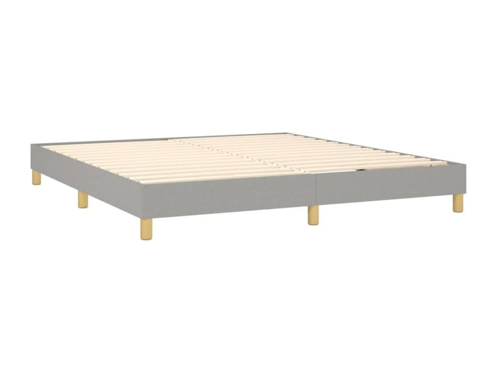 Upholstered bed base with mattress, light grey, 180x200cm, fabric