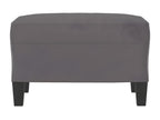 Grey Footrest 60x50x41 cm Faux Leather