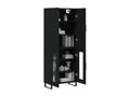 Highboard, Black, 69.5x34x180 cm, Engineered Wood