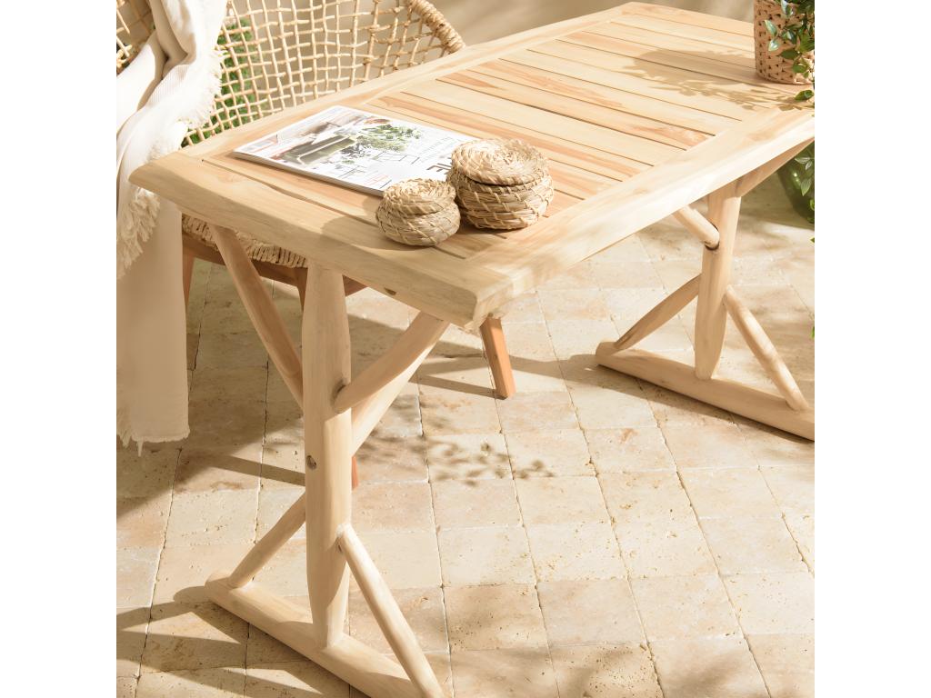 Homzora - 120x60cm desk in natural teak.