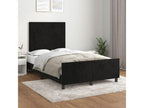 Black velvet bed frame with headboard, 120x200 cm