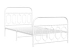 Metal bed frame without mattress and white bed legs, 100x200 cm