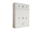 Homzora 106 White Wardrobe 246x176x53cm Wardrobe Doors with Hinges