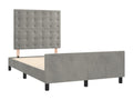 Bed frame with light grey velvet headboard, 120x190