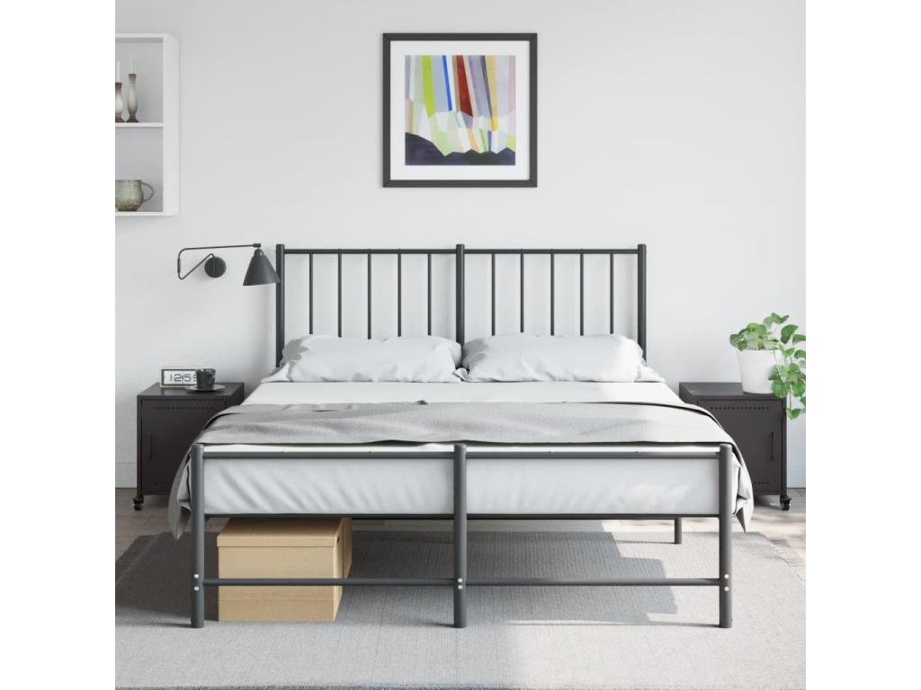 2-piece black bedside tables, 36x39x43.5 cm, steel