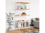 5-Tier Shelf White and Oak 80x40x163