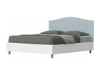 Homzora 160x200 Storage Bed with White Ash Frame and Light Blue Microfiber Headboard
