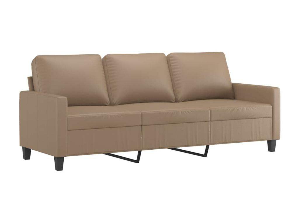 Cappuccino 3-seater sofa, 180 cm, faux leather