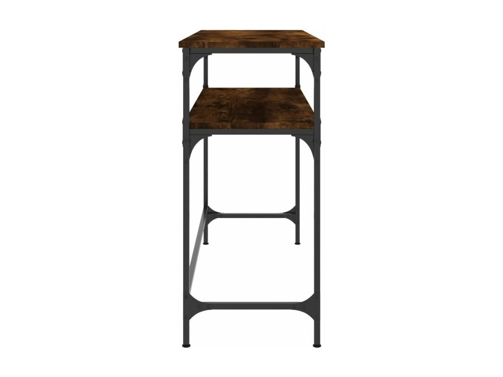 Smoked oak console table, 100x35.5x75 cm, engineered wood