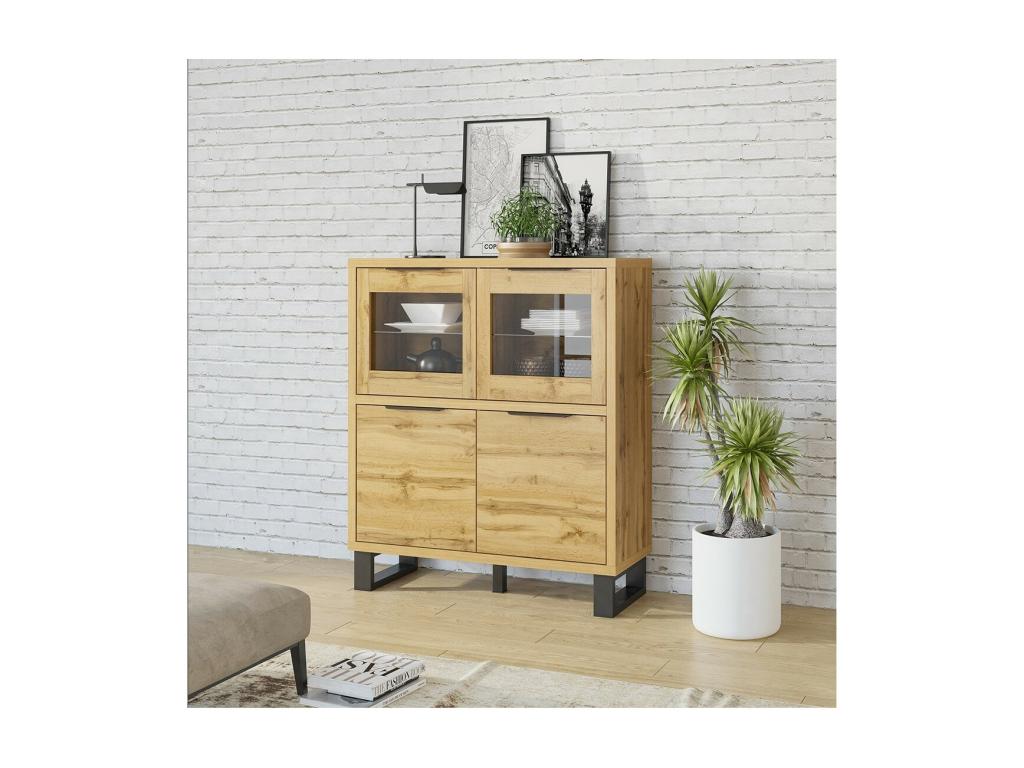 Doucezen Collection Designer Sideboard - Oak Finish - Ideal piece of furniture for your dining room