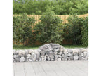 Arched gabion baskets, 2 pcs, 200x50x40-60 galvanized iron