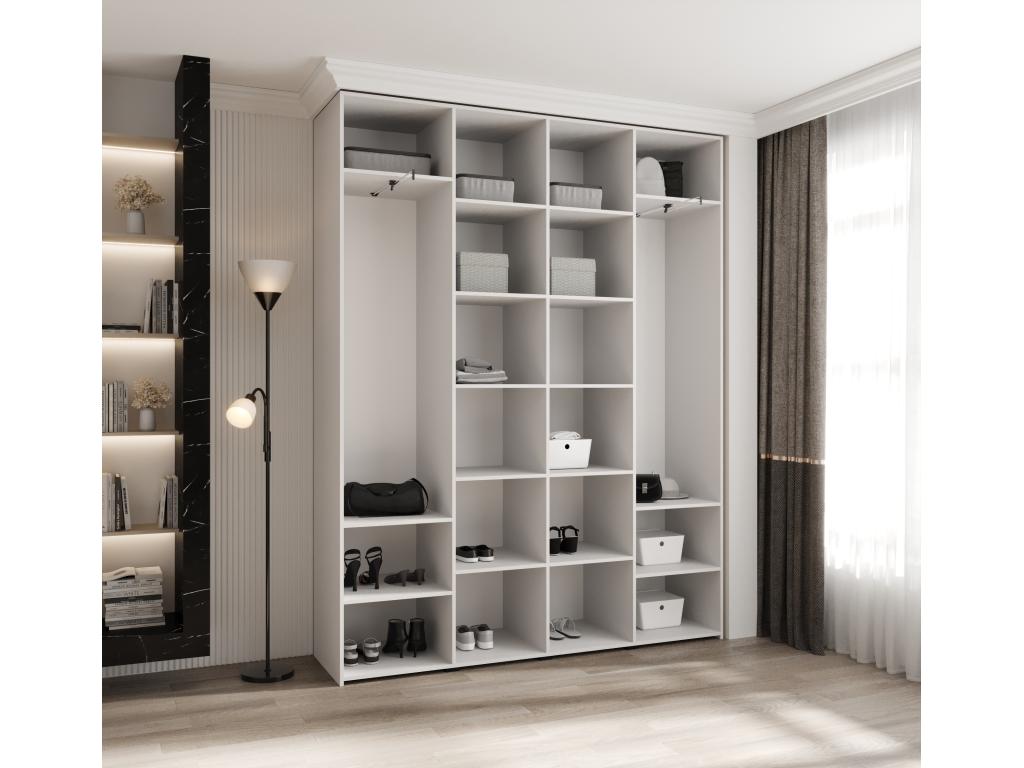 Como 2 245.5/190/40 4-door hinged door wardrobe, white/black