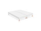 White upholstered bed base 70x200x2 or 140x200 cm - Handmade in France - Legs included - Height with legs: 27 cm