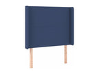 Upholstered bed base with mattress, blue, 80x200 cm, fabric
