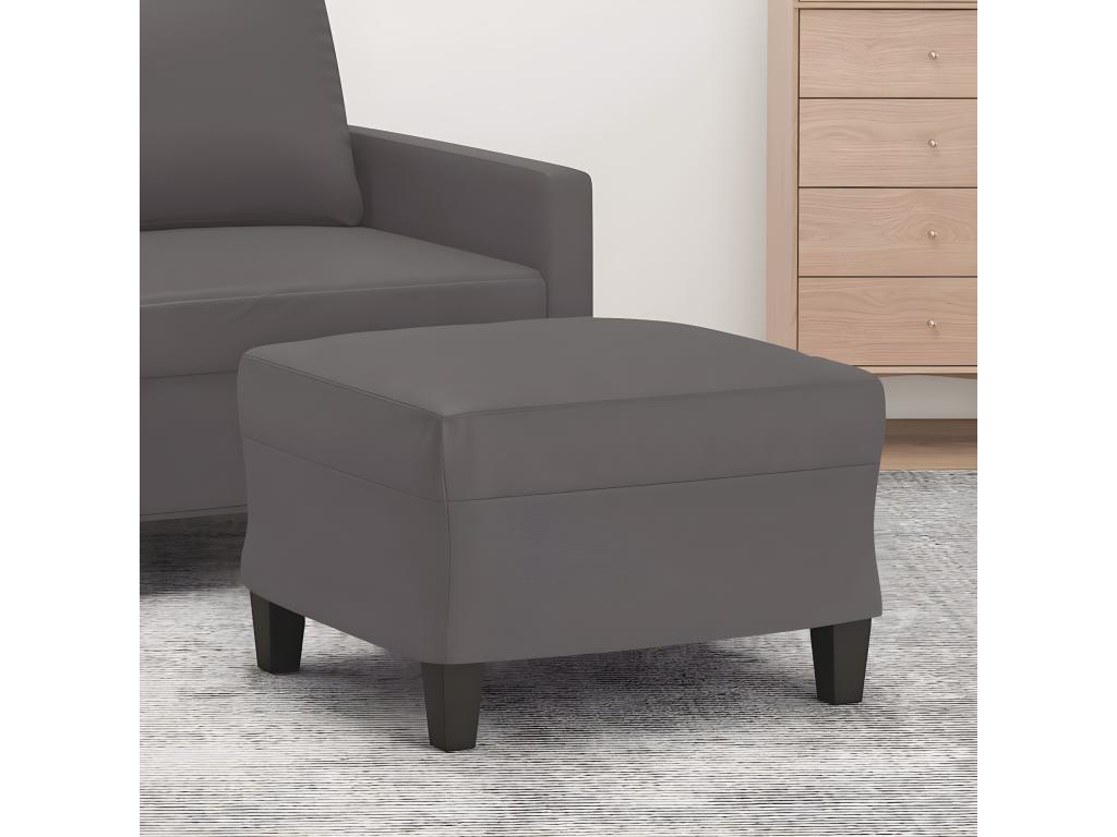 Grey Footrest 60x50x41 cm Faux Leather