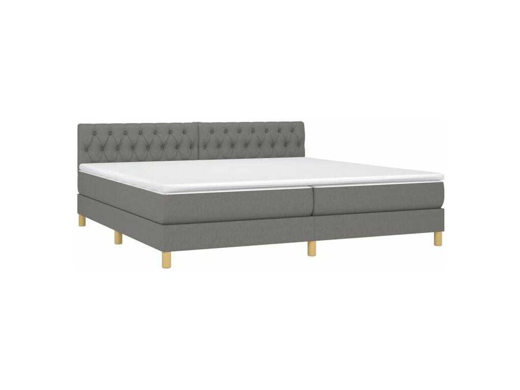 Homzora bed base and mattress with LED, Dark Grey, 200x200