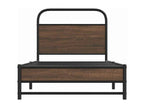 Bed frame without mattress, 90x200cm, brown oak engineered wood