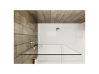 Walk-in shower screen, 90cm wide x 190cm high, with 2 shelves - Clear tempered glass