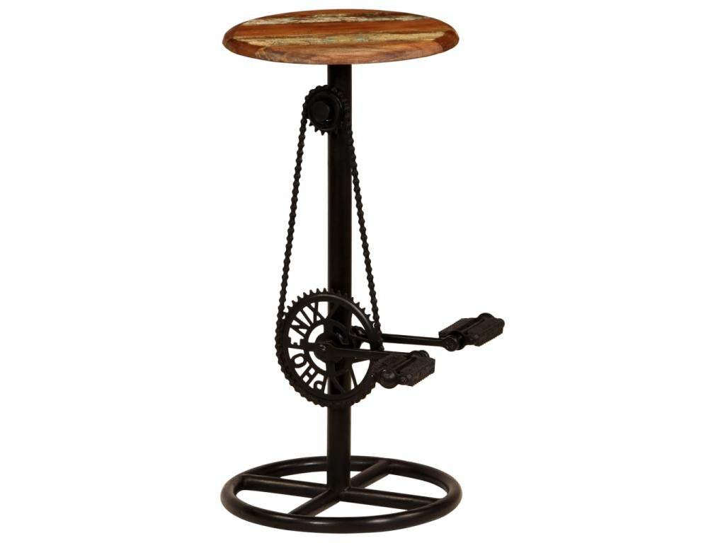 Bar stools, 2 pcs, reclaimed solid wood
