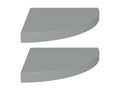 Floating Corner Shelves, 2 pcs, Grey, 35x35x3.8 cm, MDF
