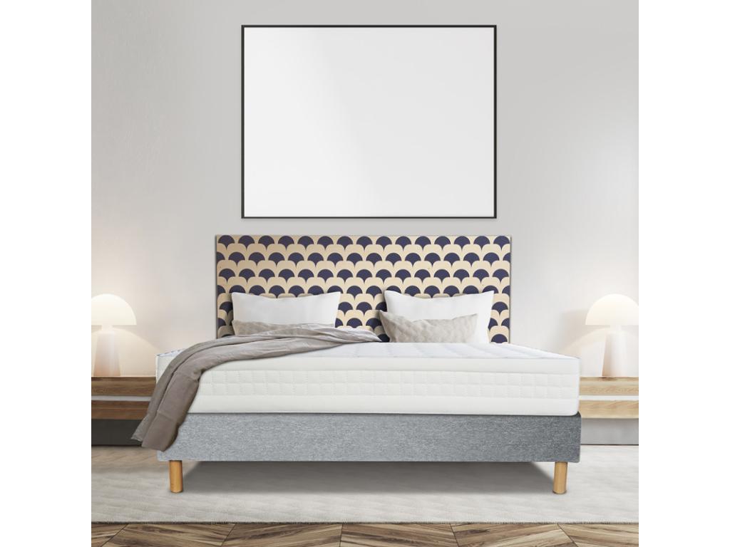 Homzora MORPHOZONE 215 Set: Traditional Graphic 13cm Slatted Base, 100x190cm Latex Legs