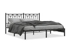 Metal bed frame with black headboard, 183x213 cm