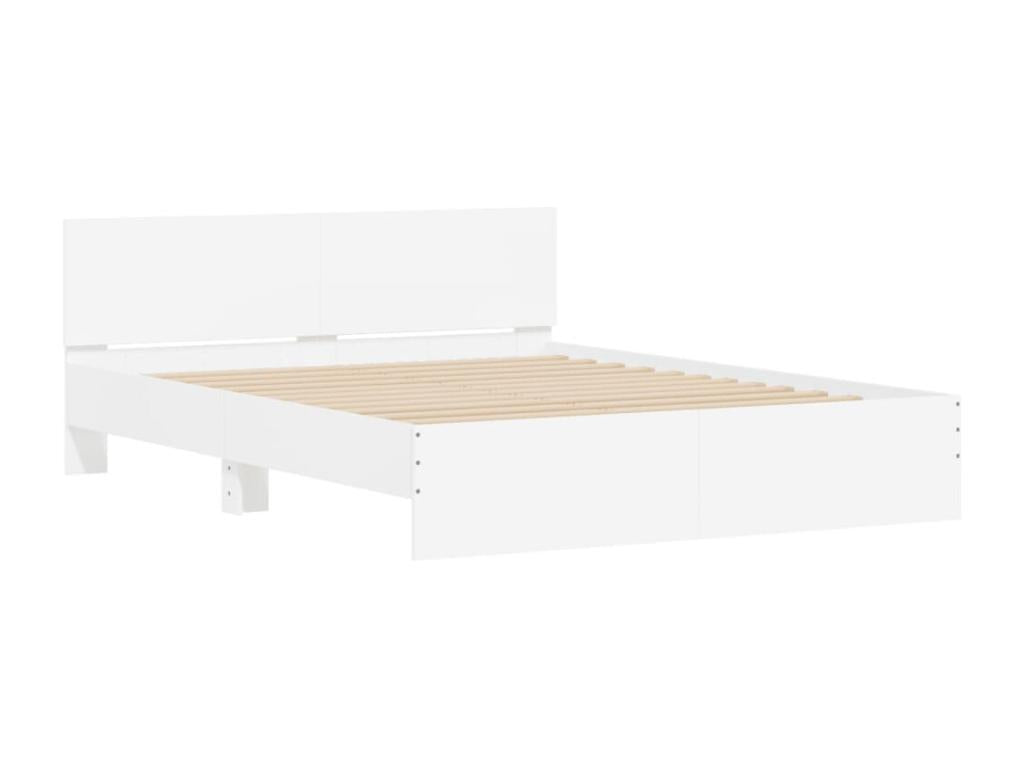 White bed frame without mattress, 150x200 cm