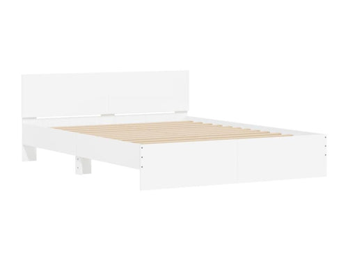 White bed frame without mattress, 150x200 cm