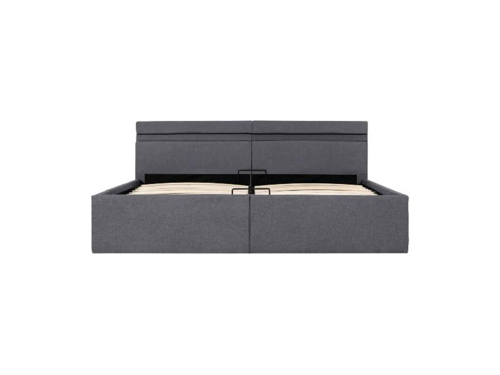 Homzora 180x200 Dark Grey Fabric LED Storage Bed