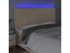 Cream LED Headboard 180x5x118/128 cm Fabric