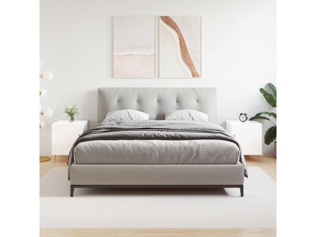 2-piece bedside tables, glossy white, 40x40x50 cm