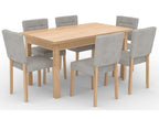 Modern chair in natural beech wood and choice of fabric Kloba-Tissu 27115