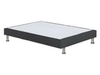 Upholstered bed base 90x190 cm in dark grey fabric with metal legs - Homzora